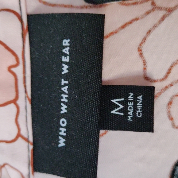 WHO WHAT WHERE Floral Tiered Midi Shirt Dress Short Sleeves Peony - Picture 7 of 9